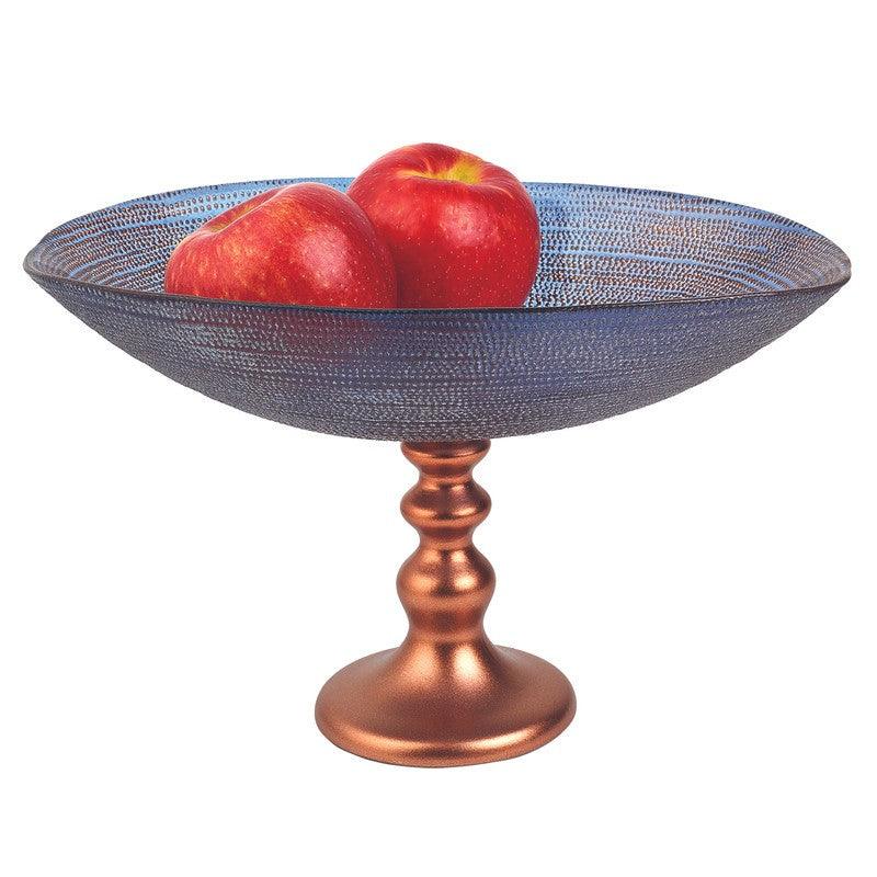 Handcrafted European Glass Centerpiece Low Footed Bowl - AFS