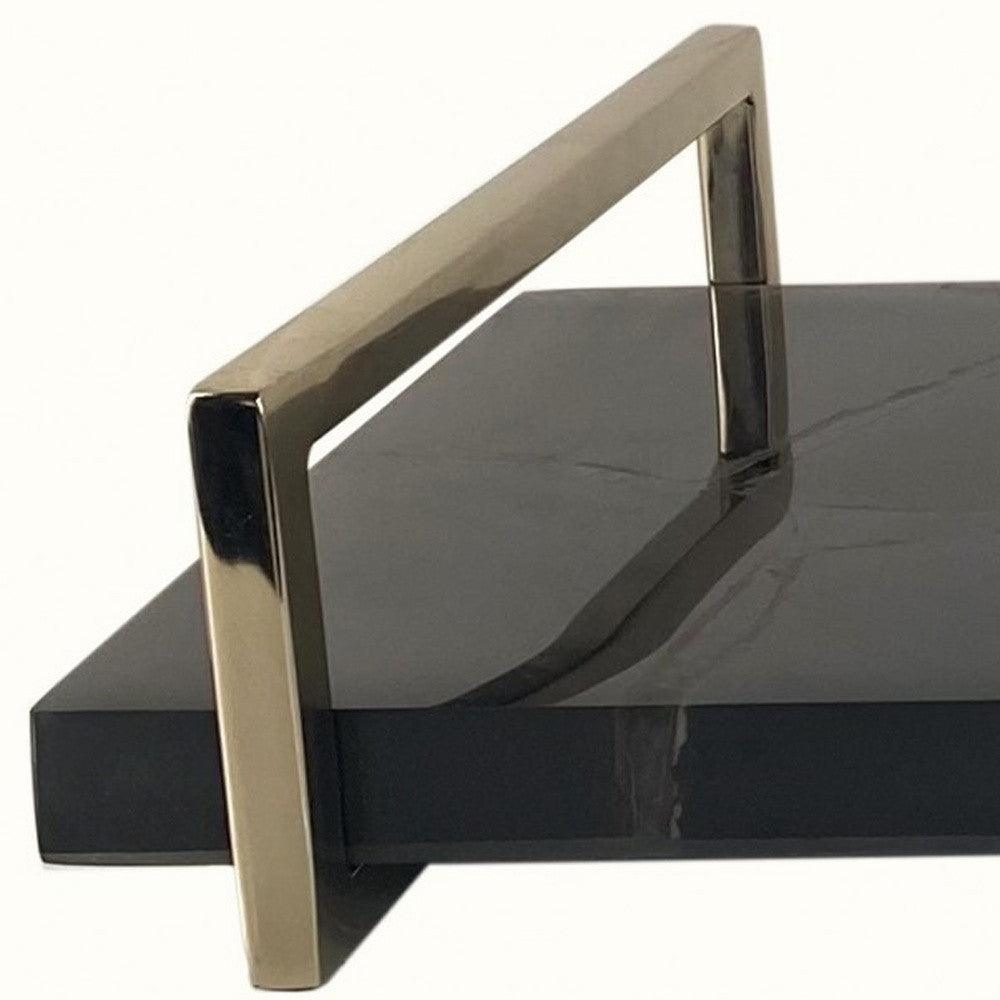 Black Agate and Gold Modern Serving Tray - AFS