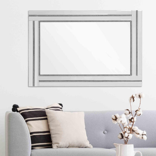 Silver Beaded Frame Mirror - AFS