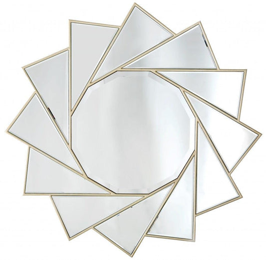 Gold Trimmed Pinwheel Wall Mirror - AFS