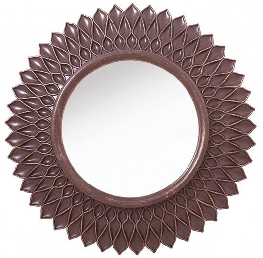 Bronze Round Flower Shaped Mirror - AFS