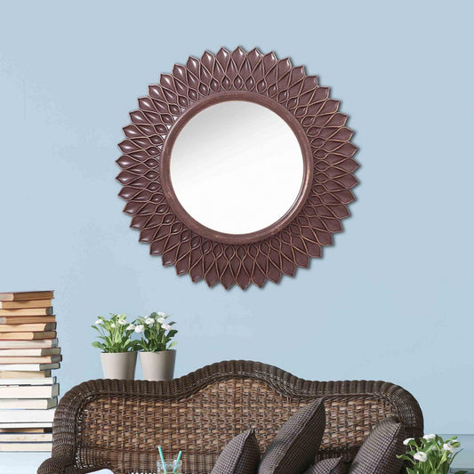 Bronze Round Flower Shaped Mirror - AFS