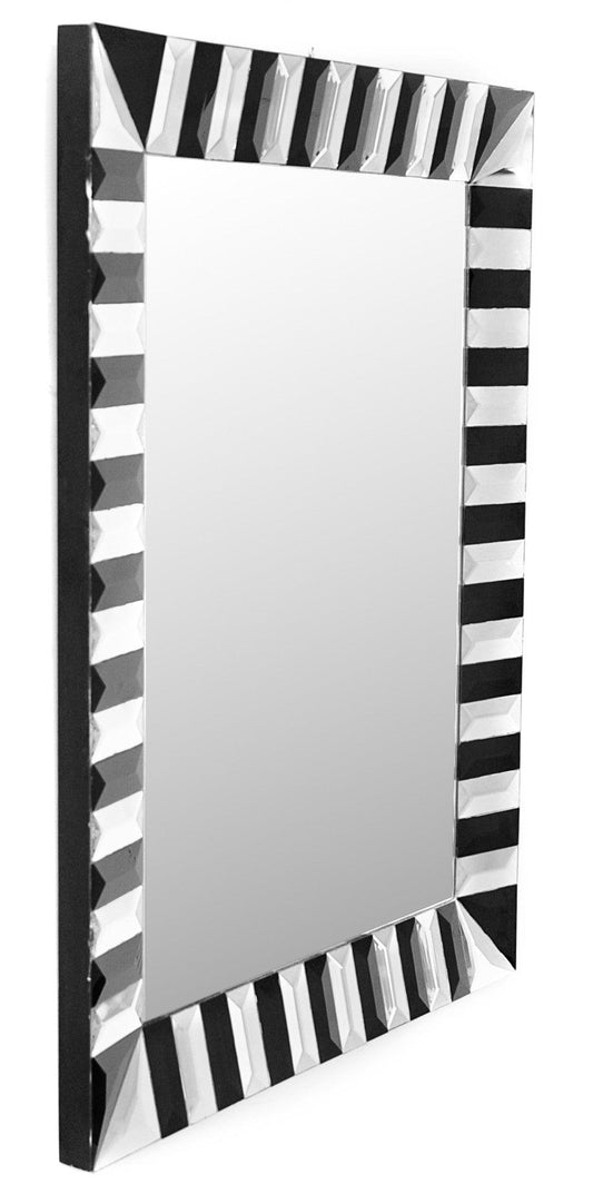 Black and White Striped Mirror - AFS