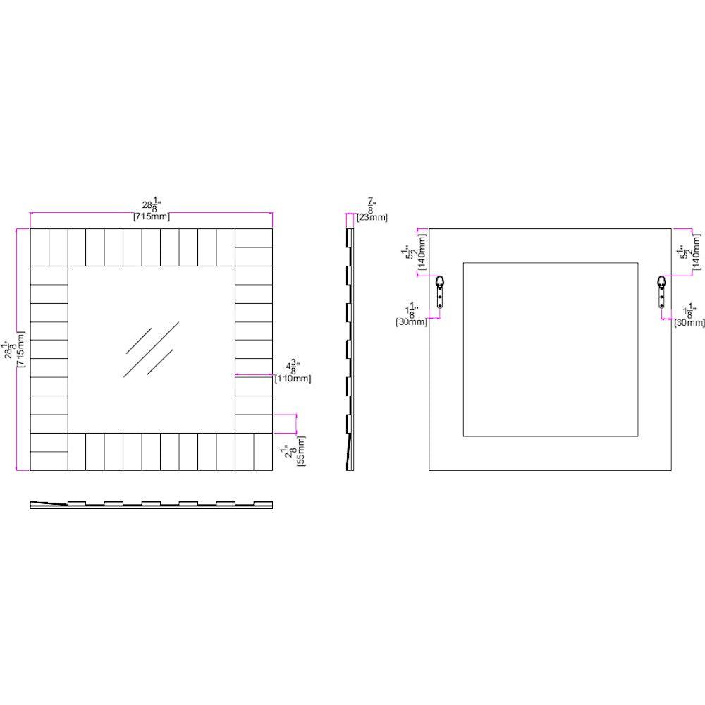 Offset Mirrored Paneled Framed Mirror - AFS