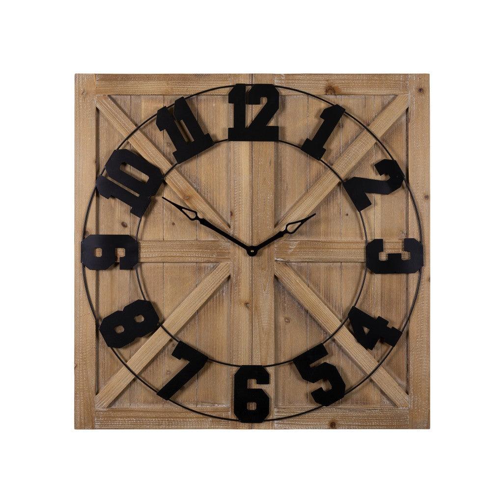 31.5 Modern Farmhouse Round on Square Wall Clock - AFS