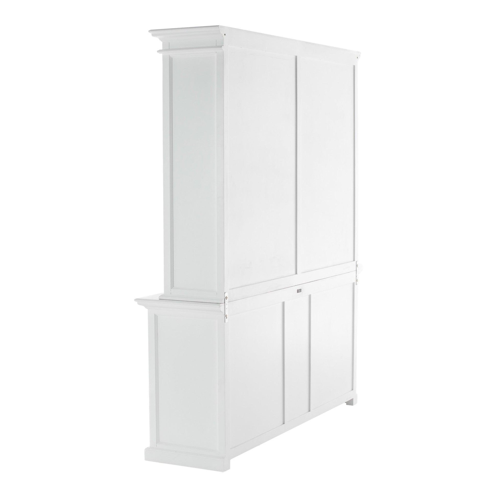 Classic White Hutch Bookcase with 5 Doors and 3 Drawers - AFS