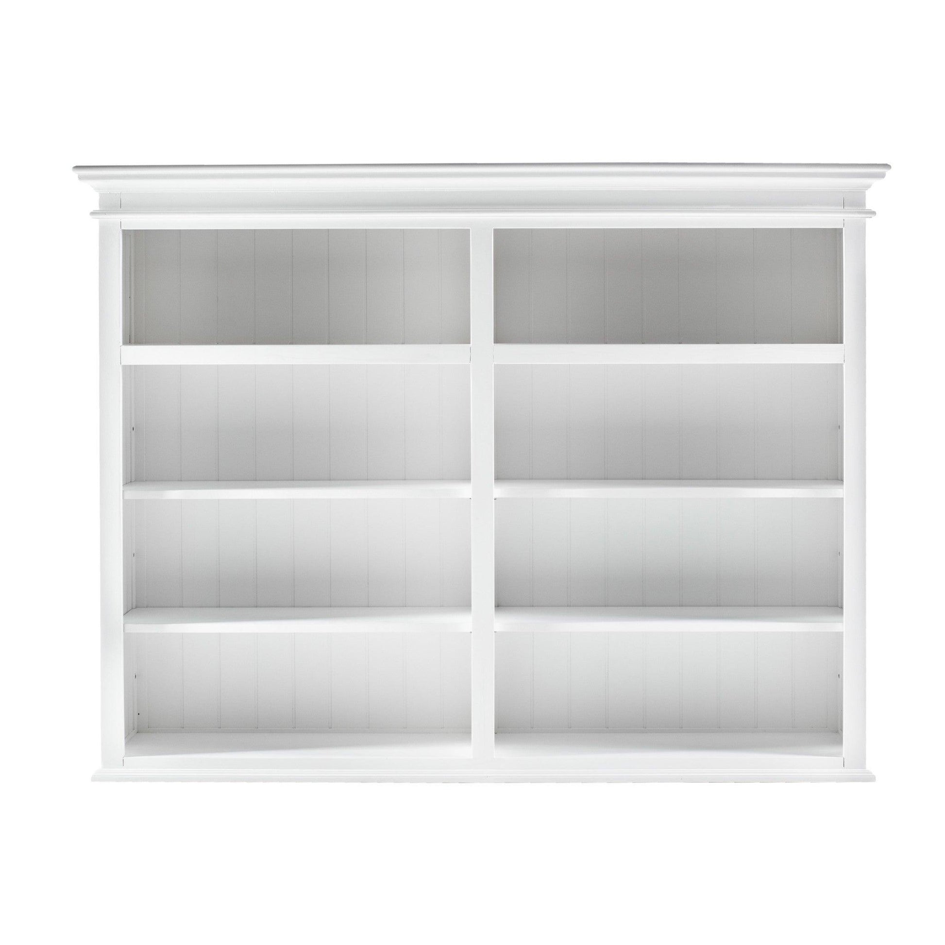 Classic White Hutch Bookcase with 5 Doors and 3 Drawers - AFS