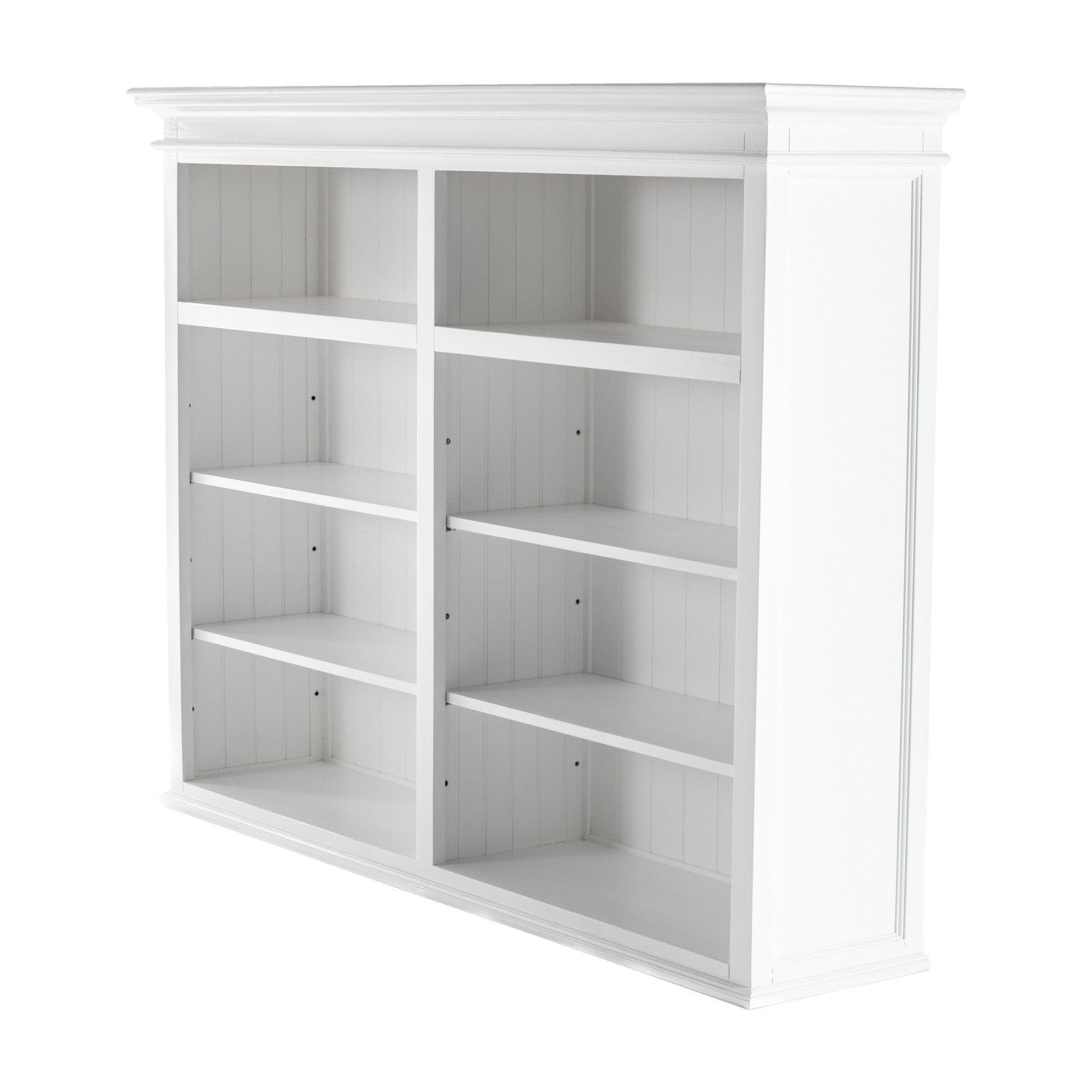 Classic White Hutch Bookcase with 5 Doors and 3 Drawers - AFS