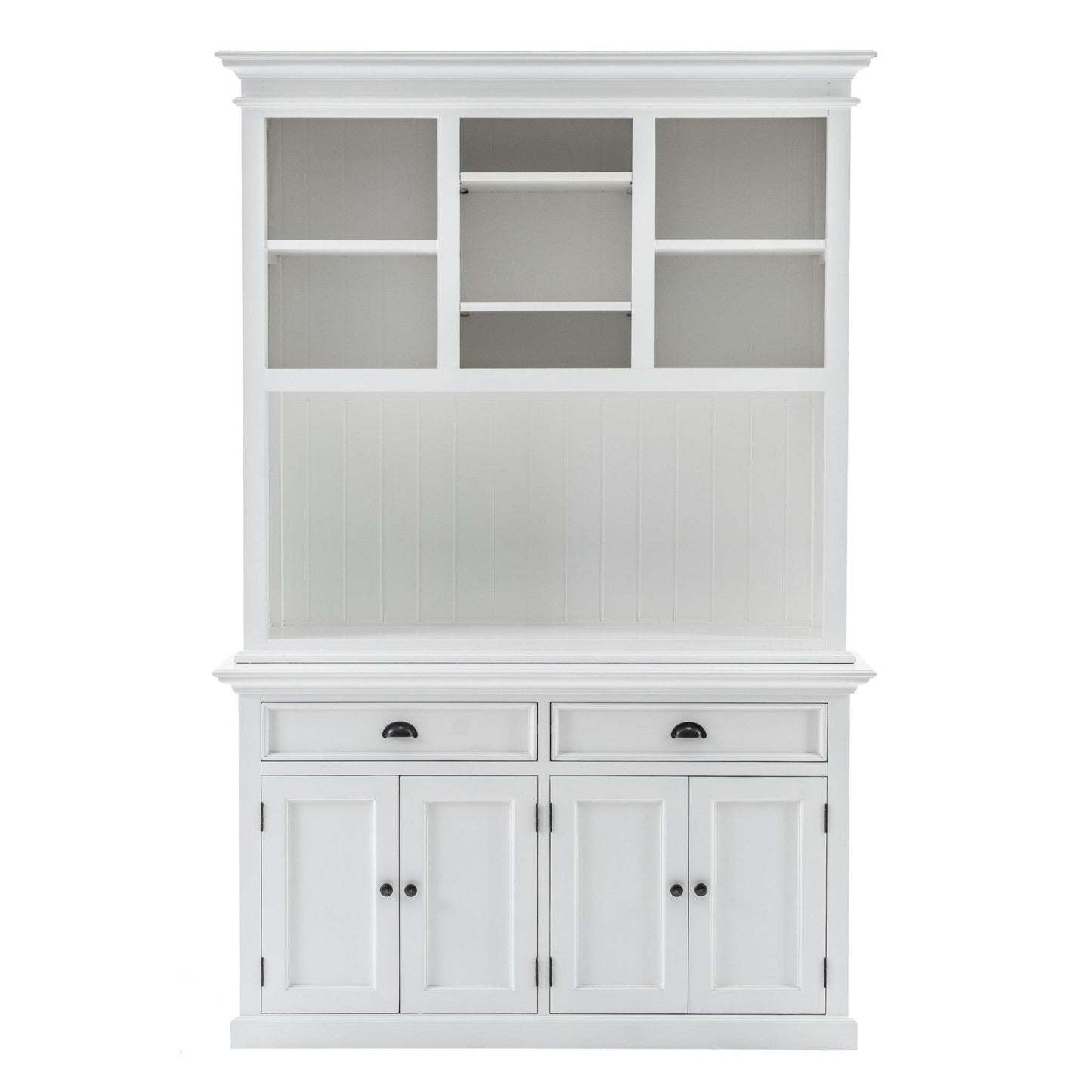 Classic White Buffet Hutch Unit with 2 Adjustable Shelves - AFS