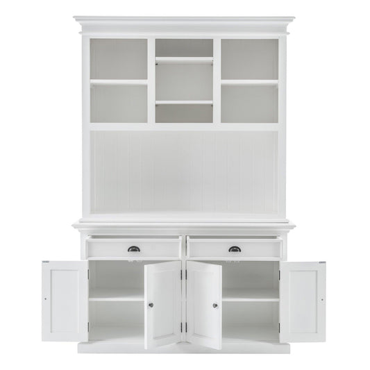 Classic White Buffet Hutch Unit with 2 Adjustable Shelves - AFS