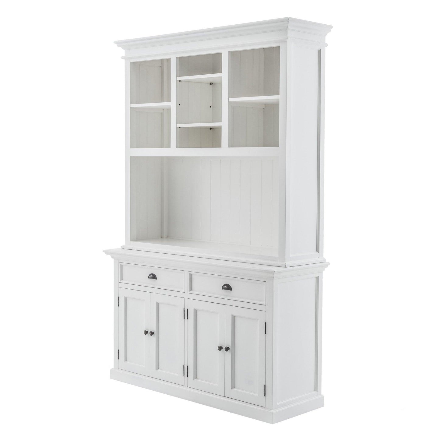 Classic White Buffet Hutch Unit with 2 Adjustable Shelves - AFS