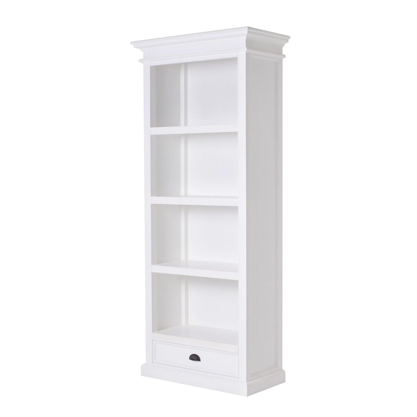 Classic White Bookcase With One Drawer - AFS