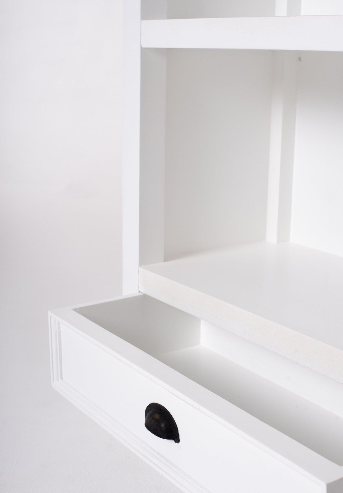 Classic White Bookcase With One Drawer - AFS