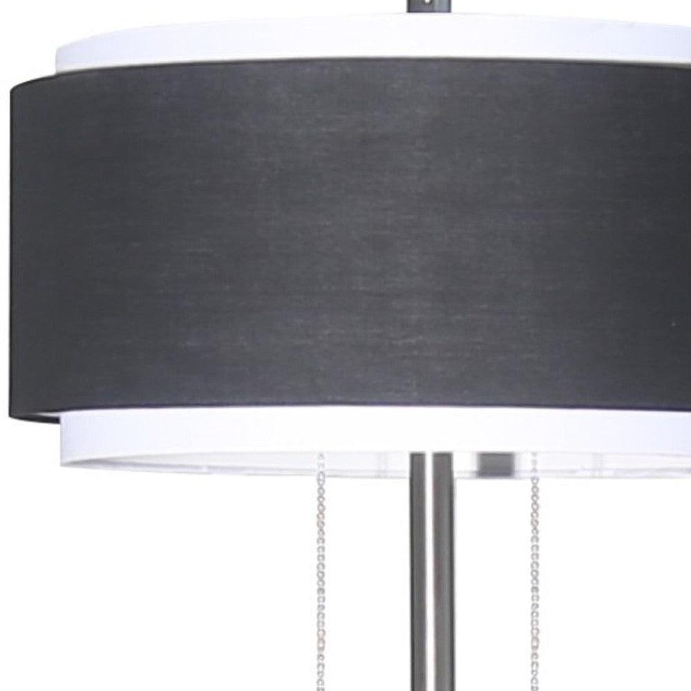 Reverse Teardrop Black and Chrome Floor Lamp - AFS