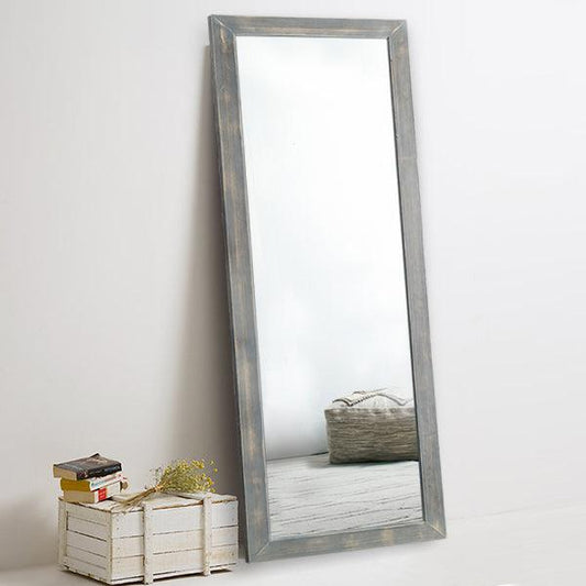 Brushed Gray Wooden Mirror - AFS