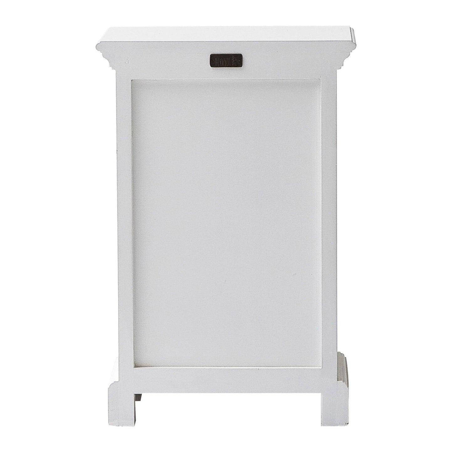 Classic White Two Drawer Nightstand Unit with Basket - AFS