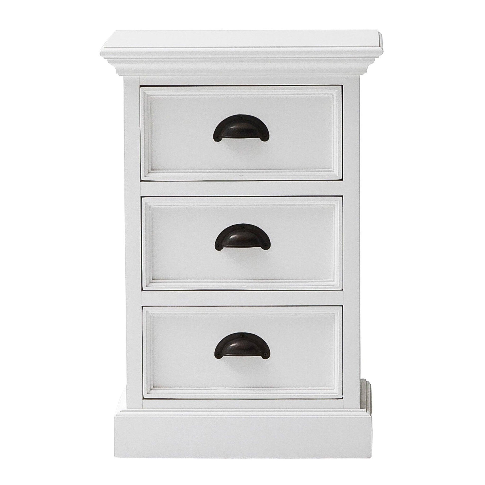 Classic White Three Drawer Nightstand - AFS