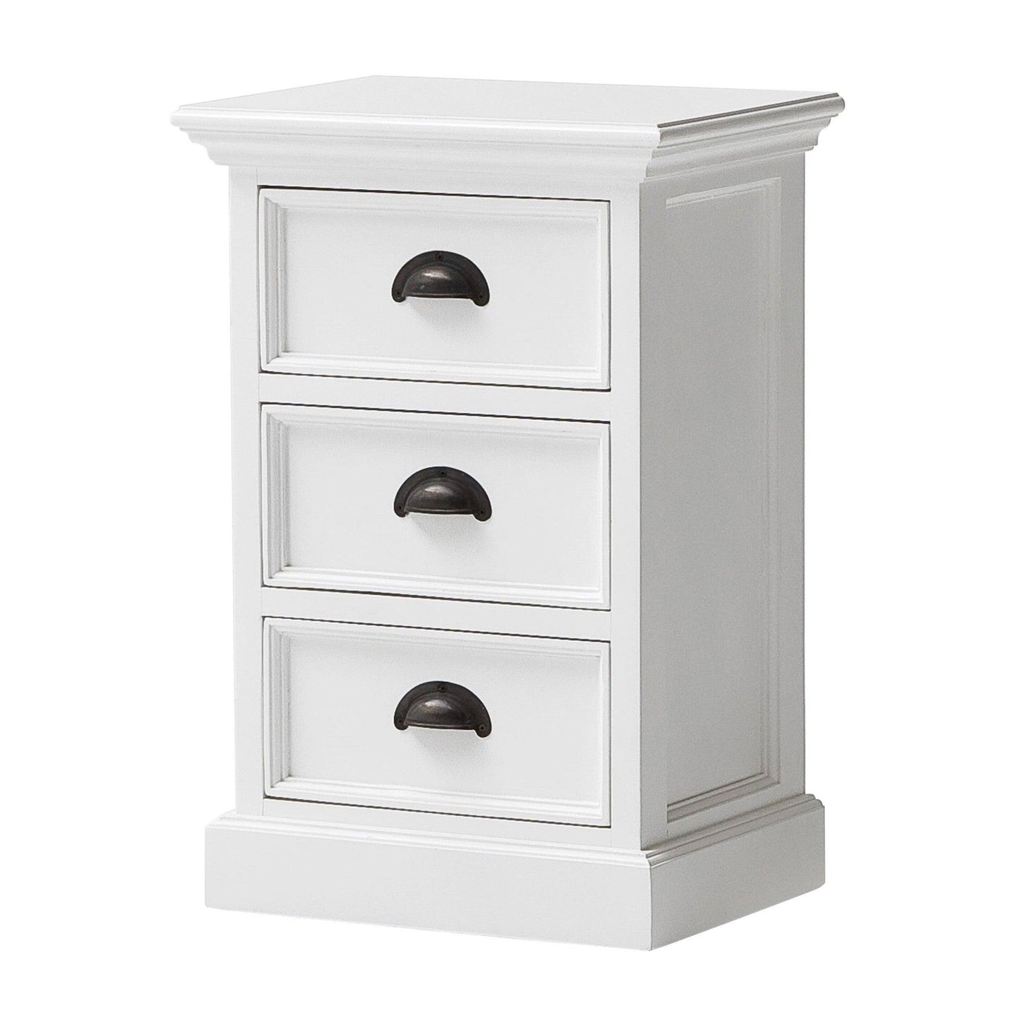 Classic White Three Drawer Nightstand - AFS