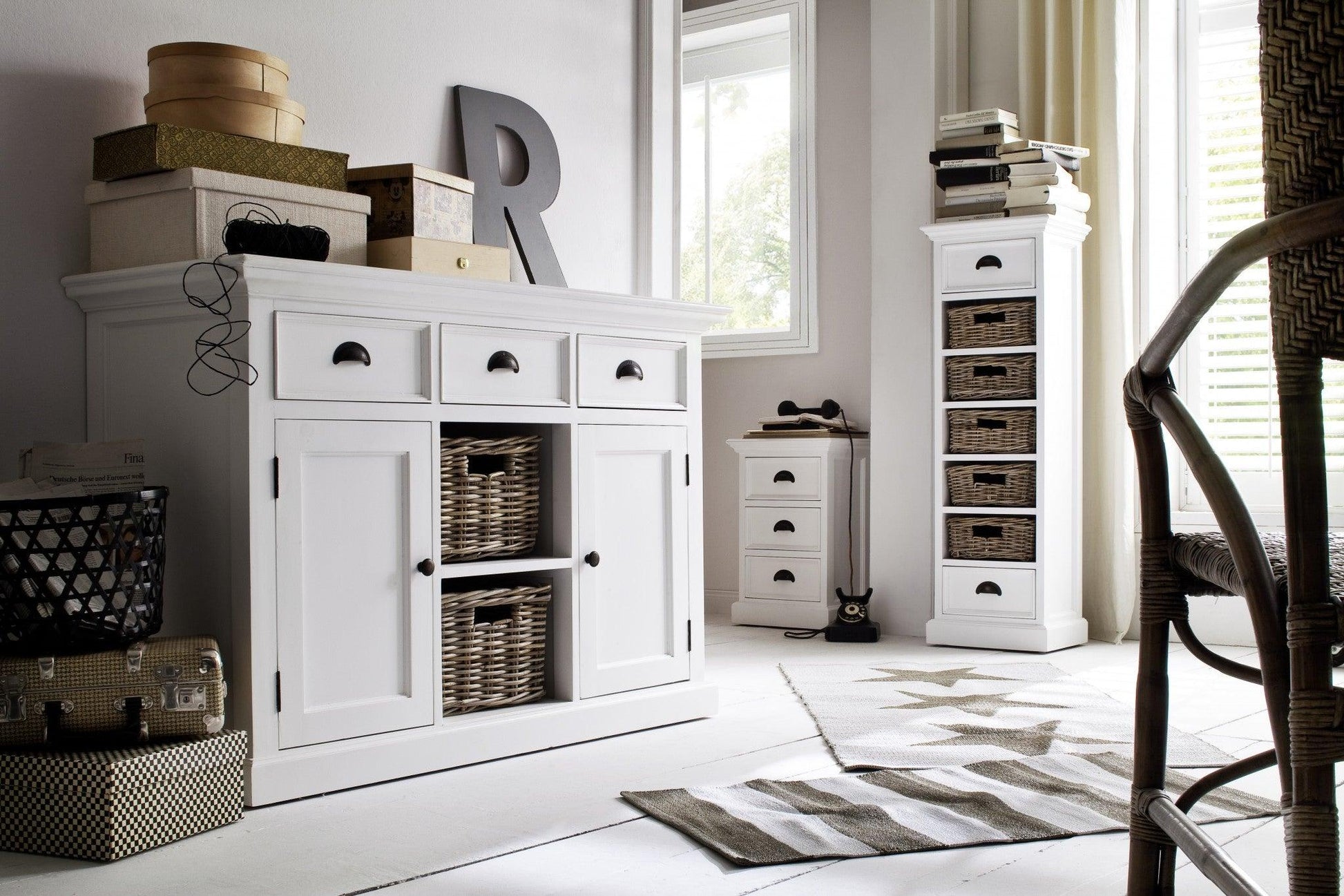 Classic White Three Drawer Nightstand - AFS