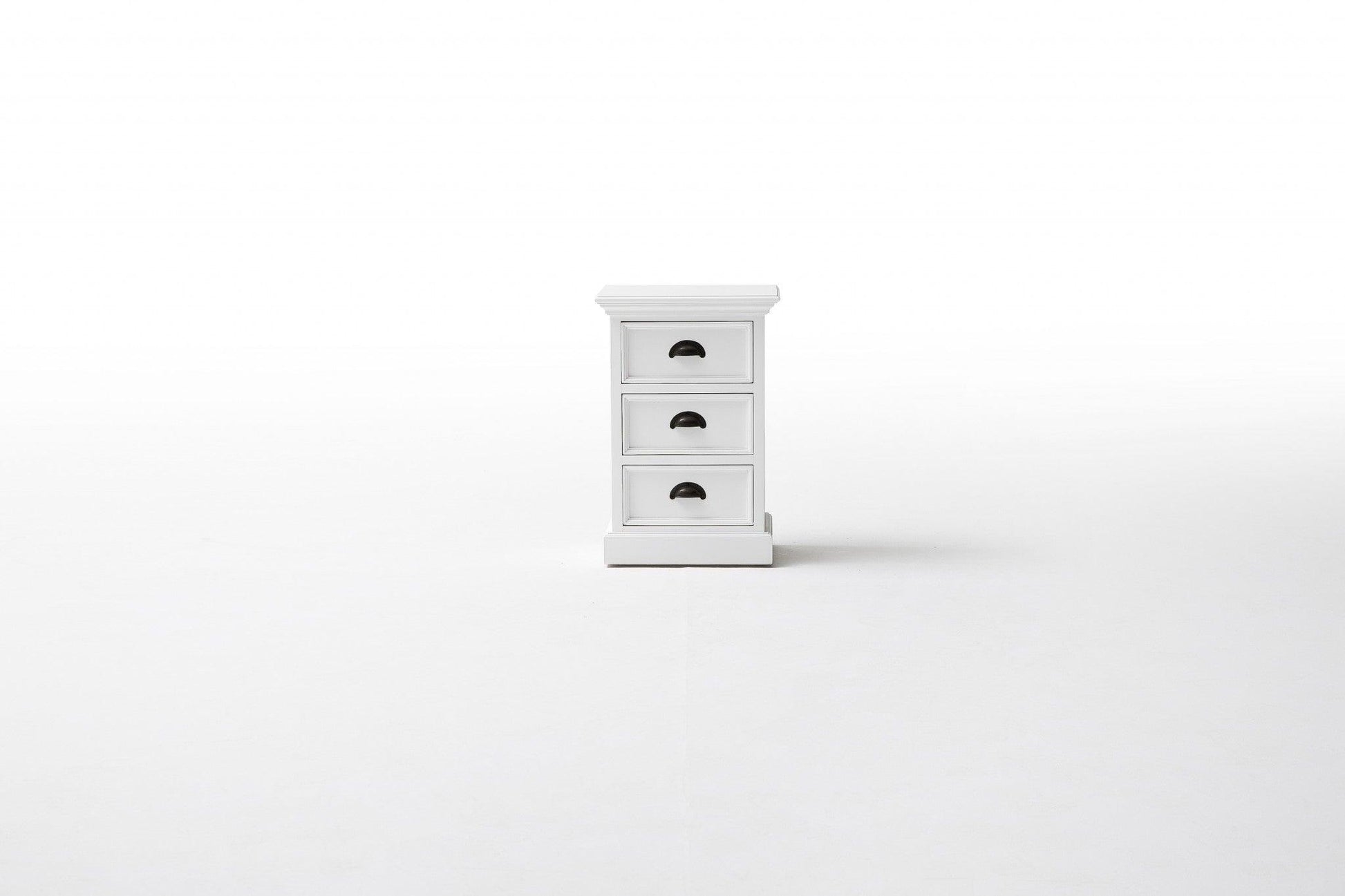 Classic White Three Drawer Nightstand - AFS