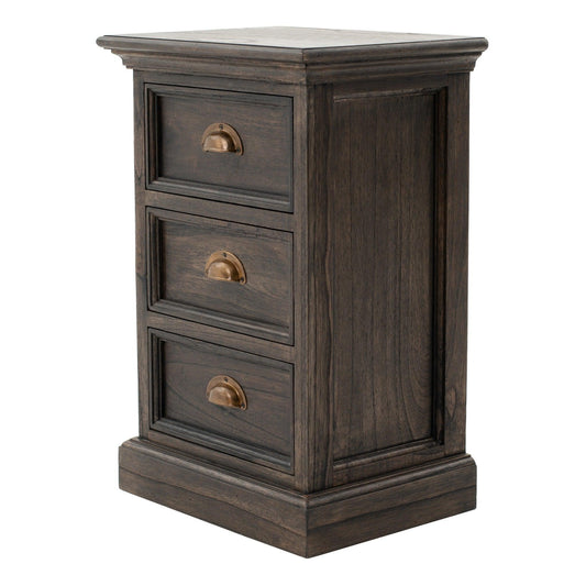 Black Wash Three Drawer Nightstand - AFS