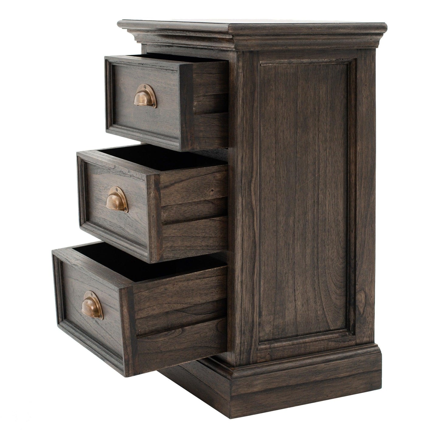 Black Wash Three Drawer Nightstand - AFS