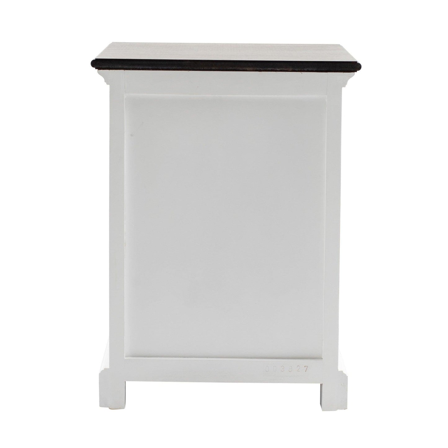 Distressed White and Deep Brown Three Drawer Nightstand - AFS