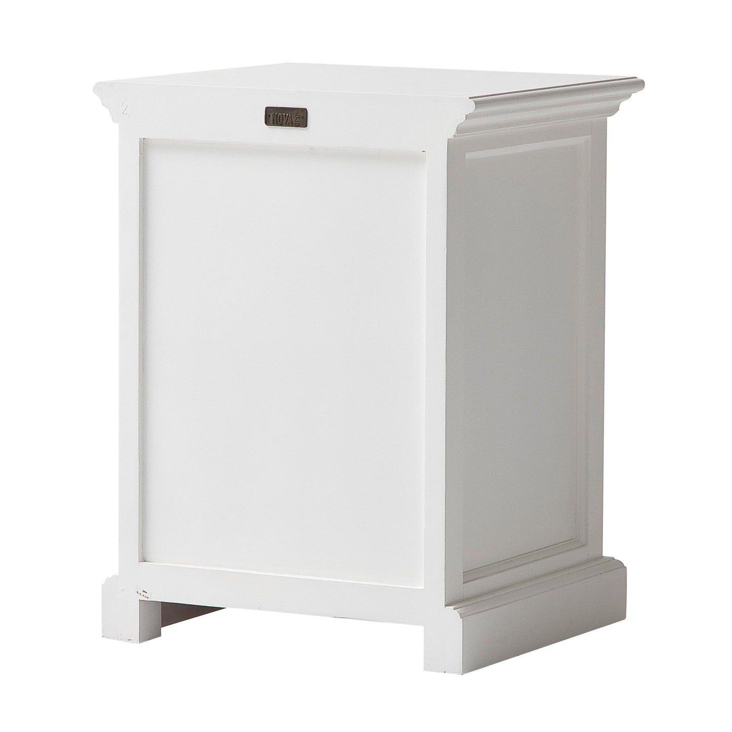 Classic White Nightstand With Dividers - AFS