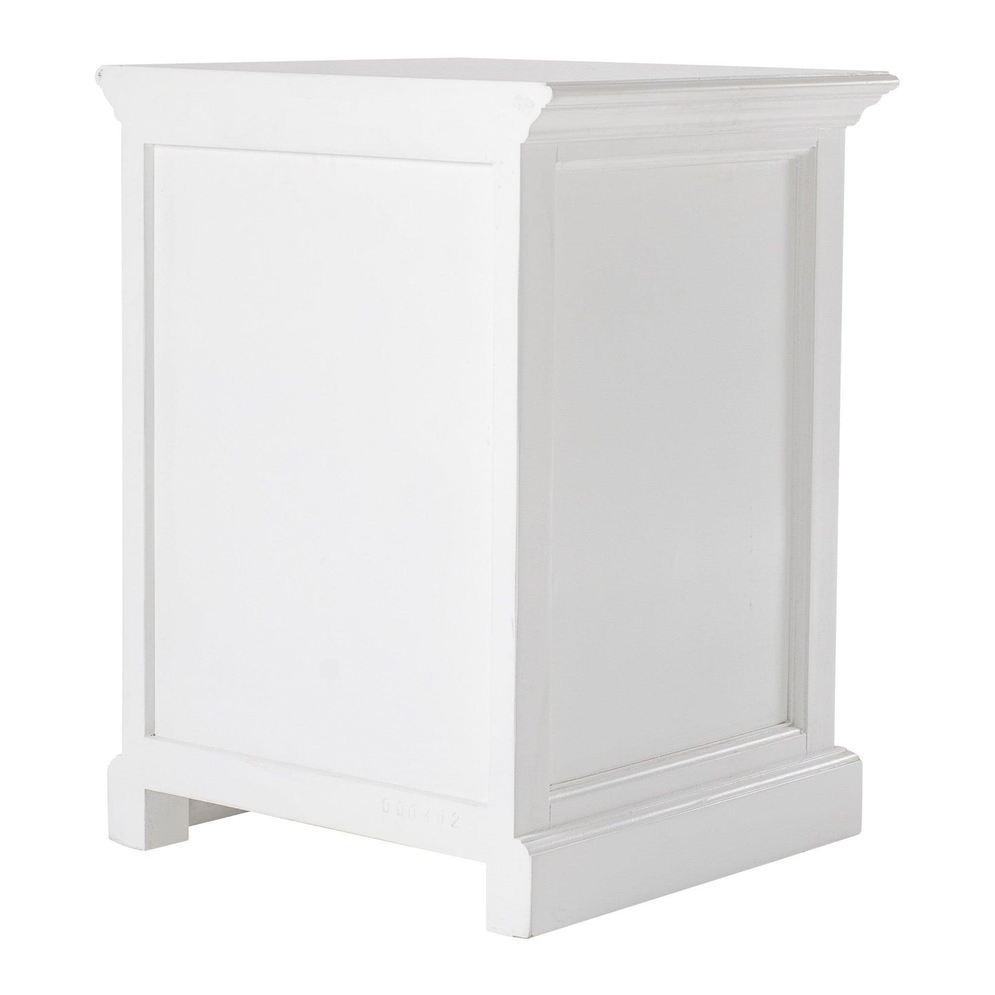 Classic White Nightstand With Shelves - AFS