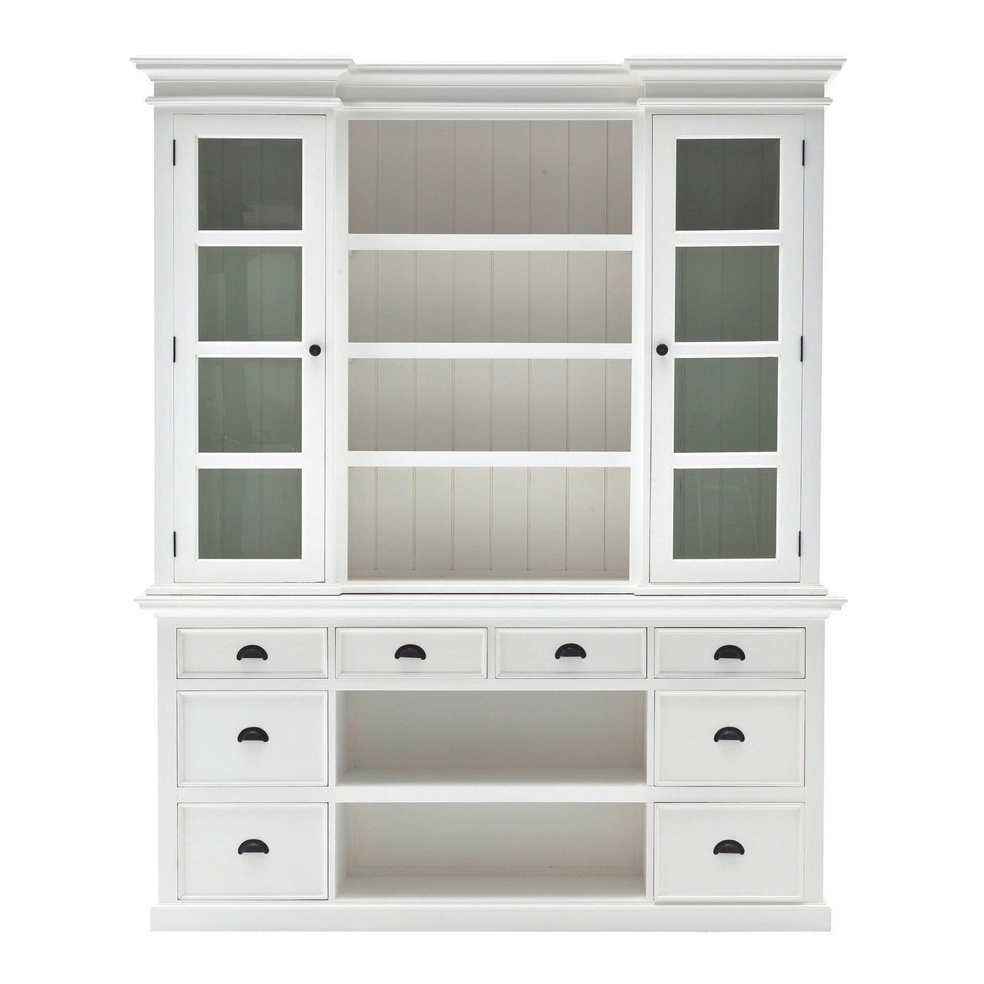 Classic White Library Hutch with Basket Set - AFS