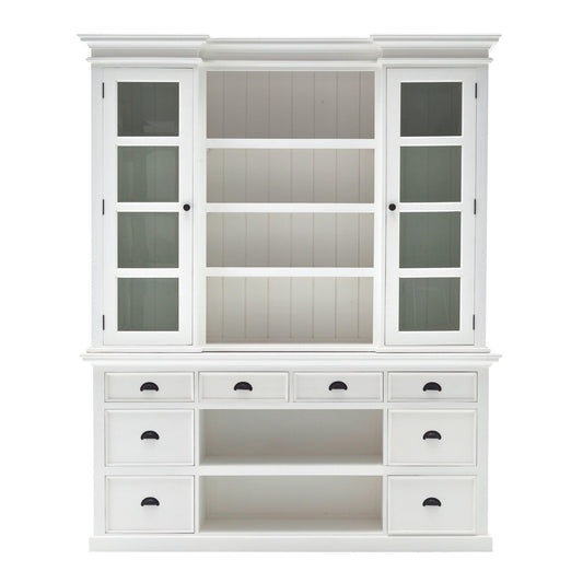 Classic White Library Hutch with Basket Set - AFS