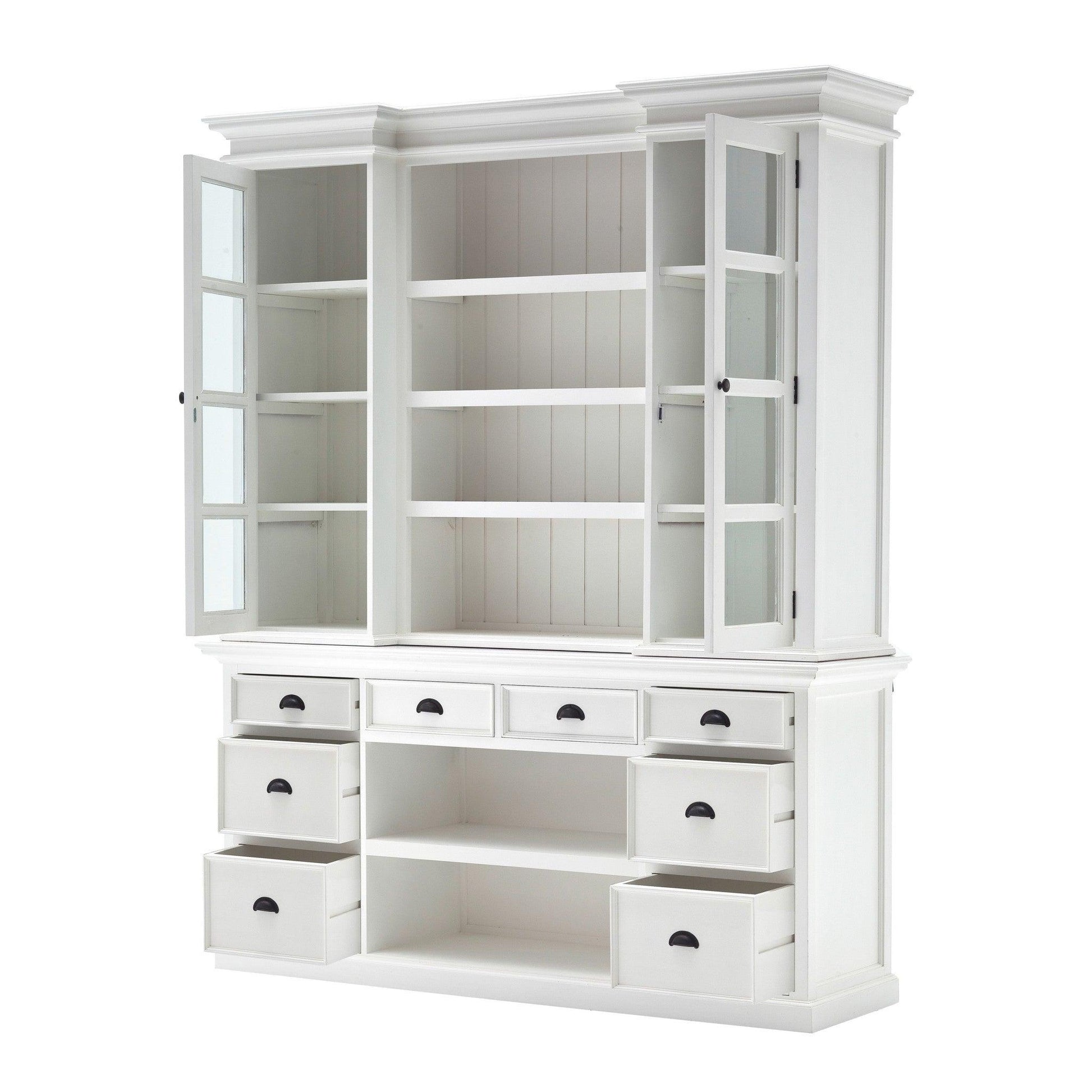 Classic White Library Hutch with Basket Set - AFS