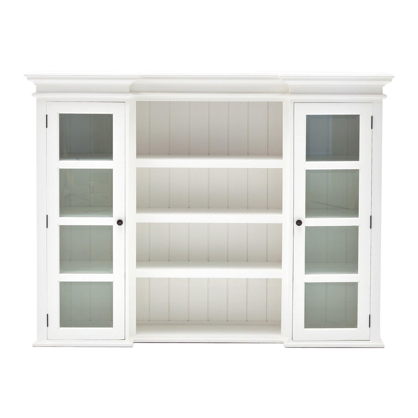 Classic White Library Hutch with Basket Set - AFS