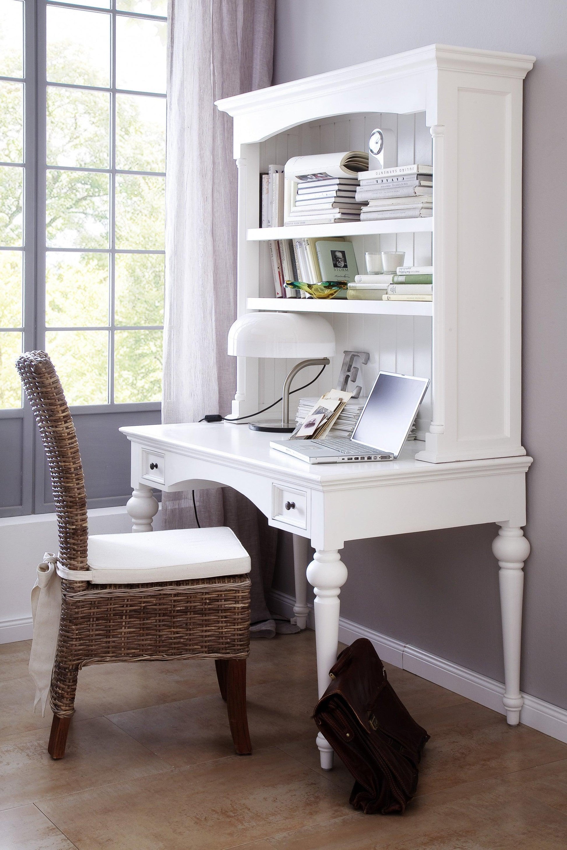 Antiqued White Provencial Writing or Computer Desk - AFS