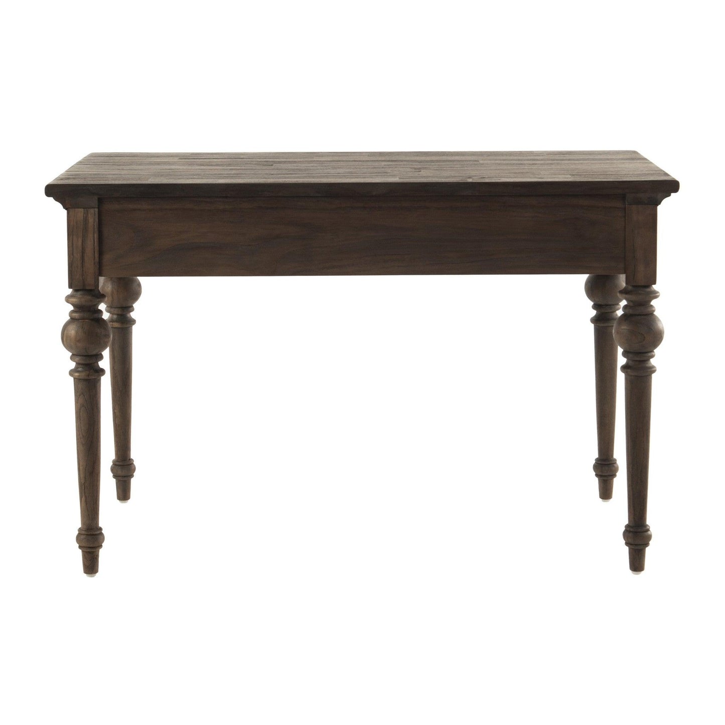 Antiqued Brown Teak Provencial Writing or Computer Desk - AFS