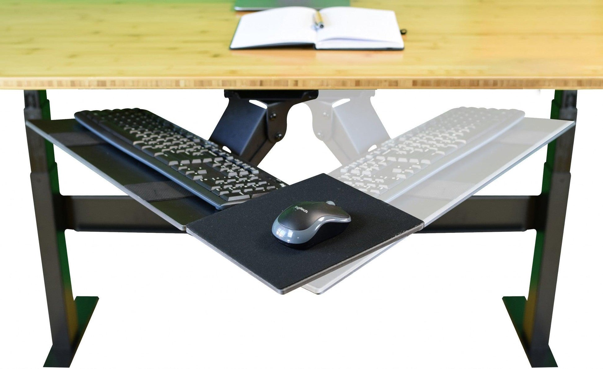 Black Ergonomic Under Desk Pull Out Keyboard Tray - AFS