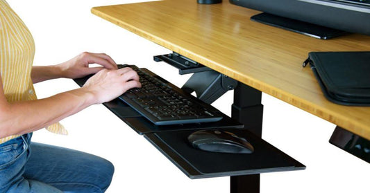 Black Ergonomic Under Desk Pull Out Keyboard Tray - AFS