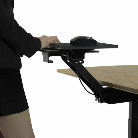 Black Ergonomic Under Desk Pull Out Keyboard Sit or Stand Tray - AFS