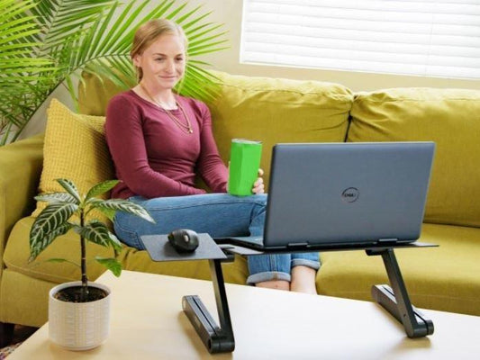 Black Folding Laptop Desk or Laptop Stand with Mousepad - AFS