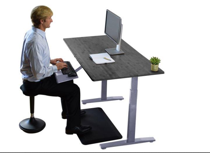 Premier Silver Dual Motor Electric Office Adjustable Standing Desk - AFS