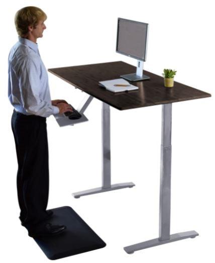 Premier Silver Dual Motor Electric Office Adjustable Standing Desk - AFS