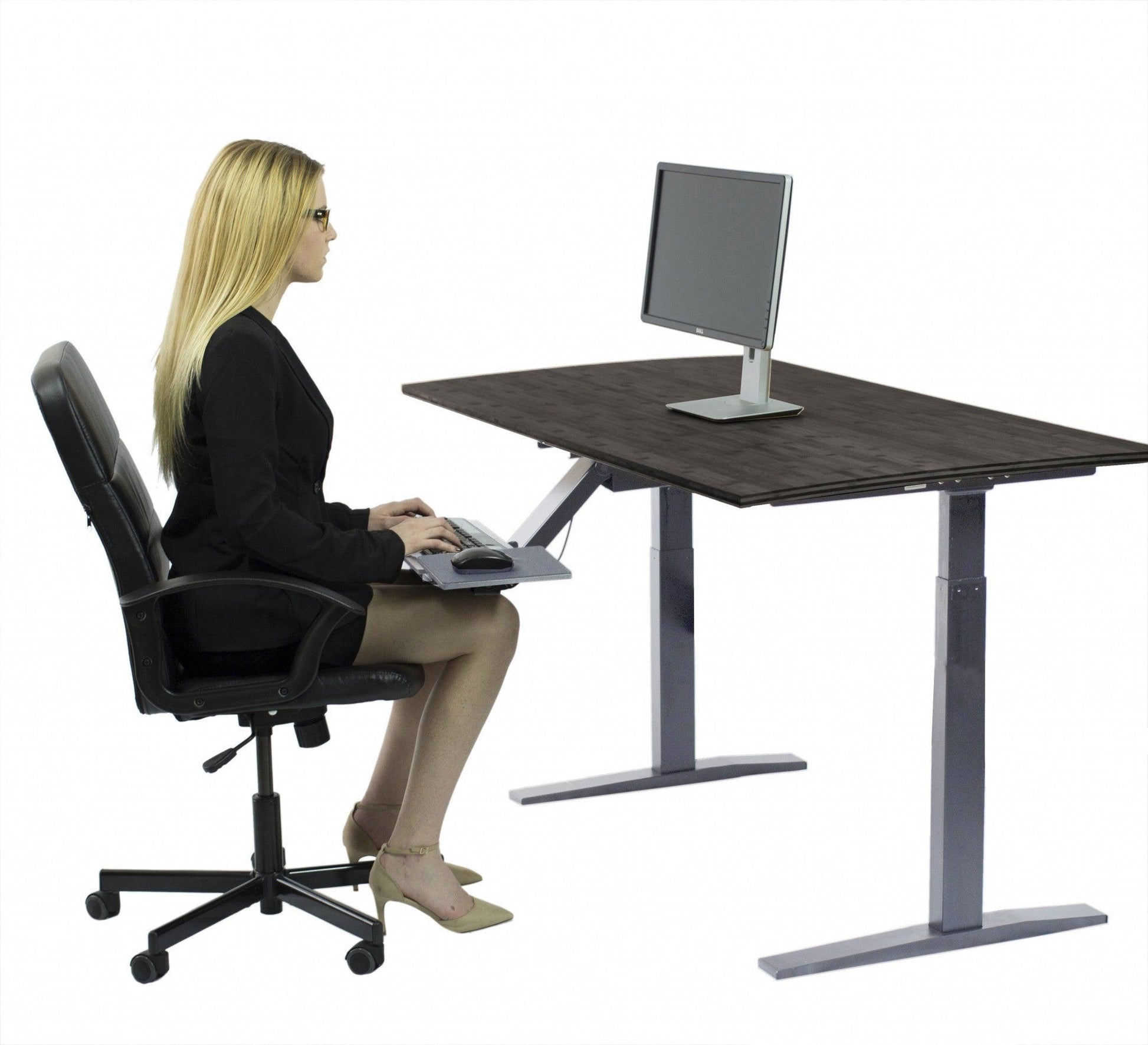 Premier Silver Dual Motor Electric Office Adjustable Standing Desk - AFS