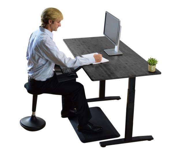 Black Bamboo Dual Motor Electric Office Adjustable Computer Desk - AFS