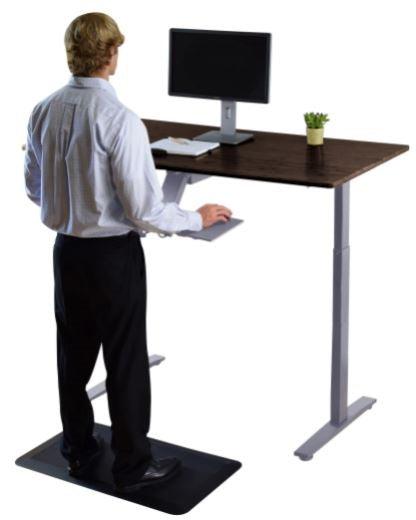 Gray Bamboo Dual Motor Electric Office Adjustable Computer Desk - AFS