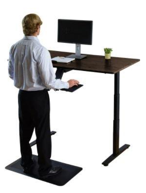 Black on Black Bamboo Dual Motor Electric Office Adjustable Computer Desk - AFS