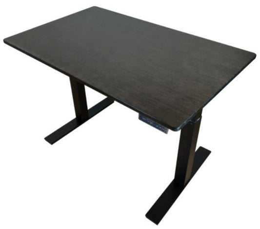 Black on Black Bamboo Dual Motor Electric Office Adjustable Computer Desk - AFS