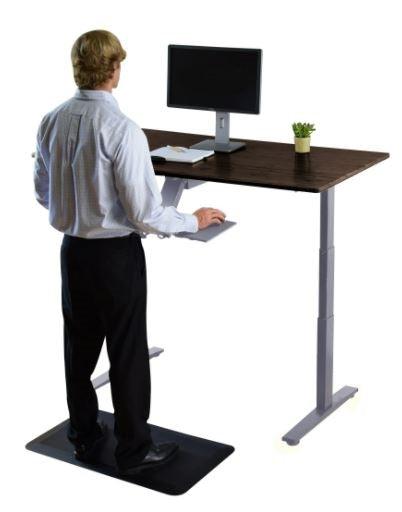 Gray Bamboo Dual Motor Electric Office Adjustable Computer Desk - AFS