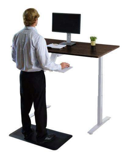 White and Black Bamboo Dual Motor Electric Office Adjustable Computer Desk - AFS