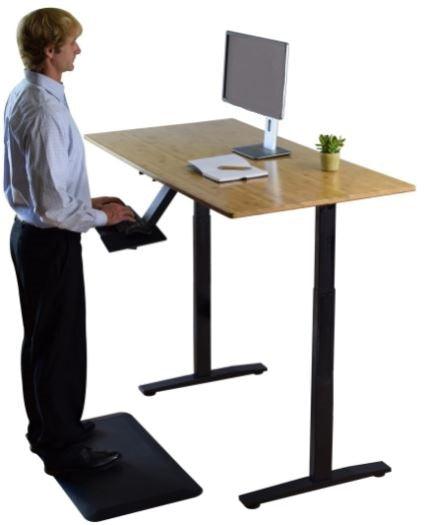 Natural Bamboo Dual Motor Electric Office Adjustable Computer Desk - AFS