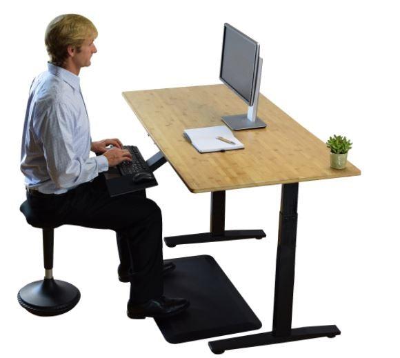 Natural Bamboo Dual Motor Electric Office Adjustable Computer Desk - AFS